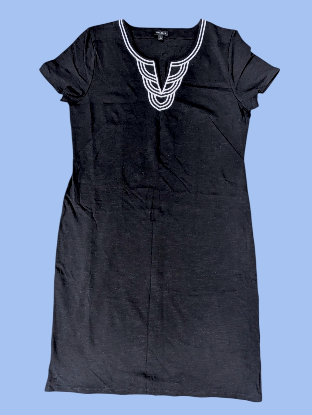 Talbots Black Dress Women's Size Large 100% Cotton Versatile